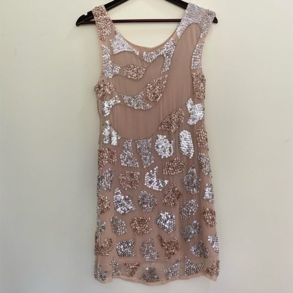 ALICE+OLIVIA Beaded Sequins Embellished 100% Silk Mini Cocktail dress Sz 2 EUC - Picture 3 of 16